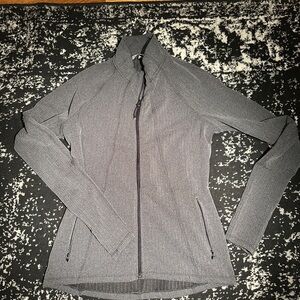 Athleta Herringbone Hope Full Zip Athletic Jacket, Grey Heather Size M